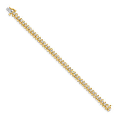 14k Complete 3.31 carat Round AAA Diamond Fancy Spiral 7 inch Tennis Bracelet