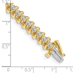 14k Complete 3.31 carat Round AAA Diamond Fancy Spiral 7 inch Tennis Bracelet
