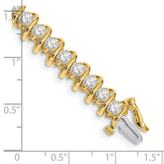 14k Complete 5 carat Round VS Diamond Fancy Spiral 7 inch Tennis Bracelet