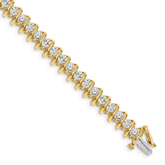 14k Complete 5 carat Round VS Diamond Fancy Spiral 7 inch Tennis Bracelet