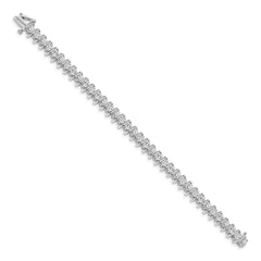 14k White Gold Complete 5 carat Round AAA Diamond Fancy Spiral 7 inch Tennis Bracelet