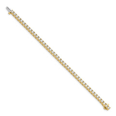 14k Holds 6.6 carat 44-3.4mm Round Diamond 4-prong 7 inch Tennis Bracelet Mounting