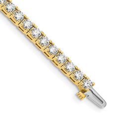 14k Complete 6.6 carat Round AAA Diamond 4-prong 7 inch Tennis Bracelet