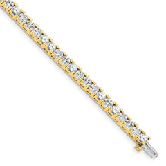 14k Complete 7.5 carat Round VS Diamond 4-prong 7 inch Tennis Bracelet
