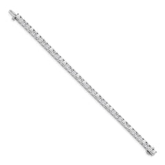 14k White Gold Complete 7.5 carat Round AA Diamond 4-prong 7 inch Tennis Bracelet