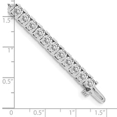 14k White Gold Holds 7.5 carat 42-3.6mm Round Diamond 4-prong 7 inch Tennis Bracelet Mounting