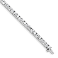 14k White Gold Complete 7.5 carat Round AA Diamond 4-prong 7 inch Tennis Bracelet