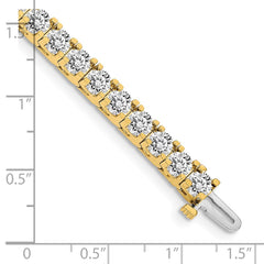 14k Complete 12.5 carat Round A Diamond 4-prong 7 inch Tennis Bracelet