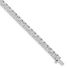 14k White Gold Complete 12.5 carat Round AAA Diamond 4-prong 7 inch Tennis Bracelet