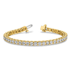 14k Complete 17 carat Round AA Diamond 4-prong 7 inch Tennis Bracelet