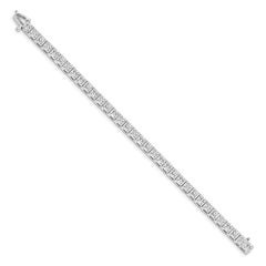 14k White Gold Complete 5.1 carat Round VS Diamond 4-prong 7 inch Tennis Bracelet