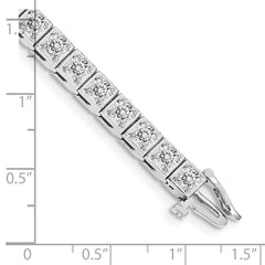 14k White Gold Complete 5.1 carat Round A Diamond 4-prong 7 inch Tennis Bracelet
