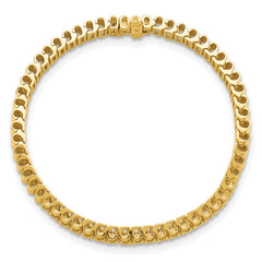 14k Holds 0.93 carat 18-2.4mm Round Diamond 4-prong 7-inch Link Bracelet Mounting