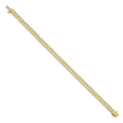 14k Complete 3.5 carat Round VS Diamond Half-Bezel 7 inch Tennis Bracelet