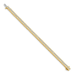 14k Complete 5.5 carat Round AA Diamond Half-Bezel 7 inch Tennis Bracelet
