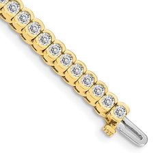 14k Complete 5.5 carat Round VS Diamond Half-Bezel 7 inch Tennis Bracelet