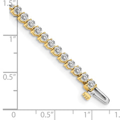 14k Holds 2.4 carat 59-2.2mm Round Diamond 3-prong 7 inch Tennis Bracelet Mounting
