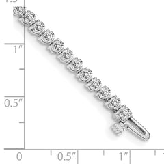 14k White Gold Complete 2.4 carat Round AAA Diamond 3-prong 7 inch Tennis Bracelet