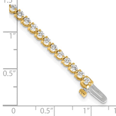14k Complete 3.3 carat Round AAA Diamond 3-prong 7 inch Tennis Bracelet