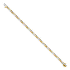 14k Complete 4.3 carat Round A Diamond 3-prong 7 inch Tennis Bracelet