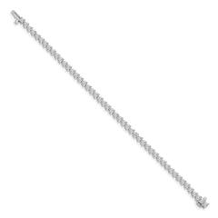 14k White Gold Complete 4.3 carat Round AAA Diamond 3-prong 7 inch Tennis Bracelet