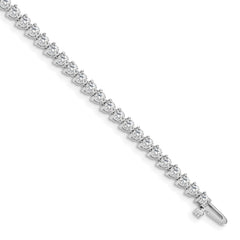 14k White Gold Complete 4.3 carat Round VS Diamond 3-prong 7 inch Tennis Bracelet