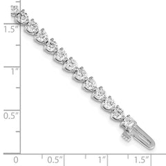 14k White Gold Complete 4.73 carat Round A Diamond 3-prong 7 inch Tennis Bracelet
