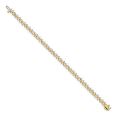 14k Complete 6.15 carat Round AA Diamond 3-prong 7 inch Tennis Bracelet