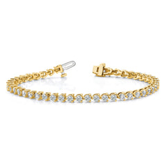 14k Complete 6.15 carat Round AA Diamond 3-prong 7 inch Tennis Bracelet