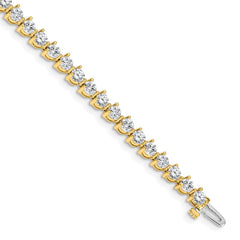 14k Complete 6.15 carat Round AA Diamond 3-prong 7 inch Tennis Bracelet
