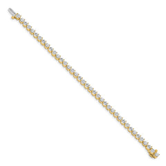 14k Complete 7 carat Round VS Diamond 3-prong 7 inch Tennis Bracelet
