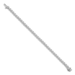 14k White Gold Complete 7 carat Round AA Diamond 3-prong 7 inch Tennis Bracelet