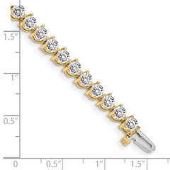14k Complete 8.5 carat Round VS Diamond 3-prong 7 inch Tennis Bracelet
