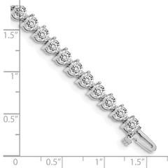 14k White Gold Complete 8.5 carat Round VS Diamond 3-prong 7 inch Tennis Bracelet