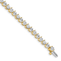 14k Complete 10.2 carat Round VS Diamond 3-prong 7 inch Tennis Bracelet