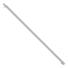 14k White Gold Complete 3.06 carat Round A Diamond 2-prong 7 inch Tennis Bracelet