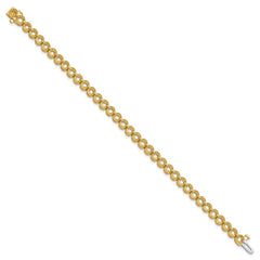 14k Holds 5 carat 36-3.3mm Round Diamond 2-prong 7 inch Tennis Bracelet Mounting