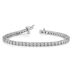 14k White Gold Complete 1.84 carat Round AAA Diamond 4-prong 7 inch Tennis Bracelet