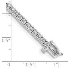 14k White Gold Complete 3.05 carat Round AA Diamond 4-prong 7 inch Tennis Bracelet
