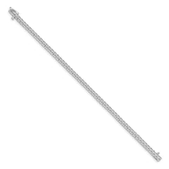 14k White Gold Complete 4.92 carat Round VS Diamond 4-prong 7 inch Tennis Bracelet