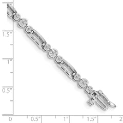 14k White Gold Complete 1 carat Round AAA Diamond Bezel Paperclip Link 7 inch Tennis Bracelet