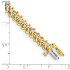 14k Complete 2 carat Round A Diamond 2-prong S-link 7 inch Tennis Bracelet
