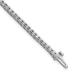 14k White Gold Complete 1.25 carat Round A Diamond 4-prong 7 inch Tennis Bracelet