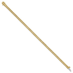 14k Holds 2.86 carat 55-2.4mm Round Diamond 4-prong 7 inch Tennis Bracelet Mounting