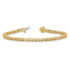 14k Holds 2.86 carat 55-2.4mm Round Diamond 4-prong 7 inch Tennis Bracelet Mounting