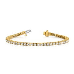 14k Complete 4.1 carat Round AA Diamond 4-prong 7 inch Tennis Bracelet