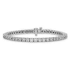 14k White Gold Complete 4.65 carat Round A Diamond 4-prong 7 inch Tennis Bracelet