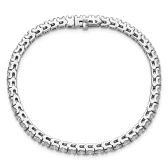 14k White Gold Complete 4.65 carat Round AAA Diamond 4-prong 7 inch Tennis Bracelet