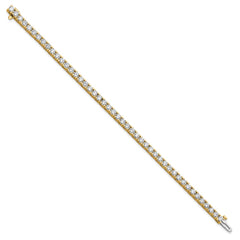 14k Holds 6.44 carat 46-3.25mm Round Diamond 4-prong 7 inch Tennis Bracelet Mounting