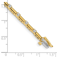 14k Complete 1 carat Round VS Diamond Bar Link 7 inch Tennis Bracelet